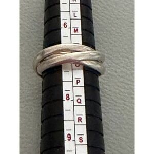 925 Sterling Silver Vintage Triple Interlocked Ring Size 7 #452